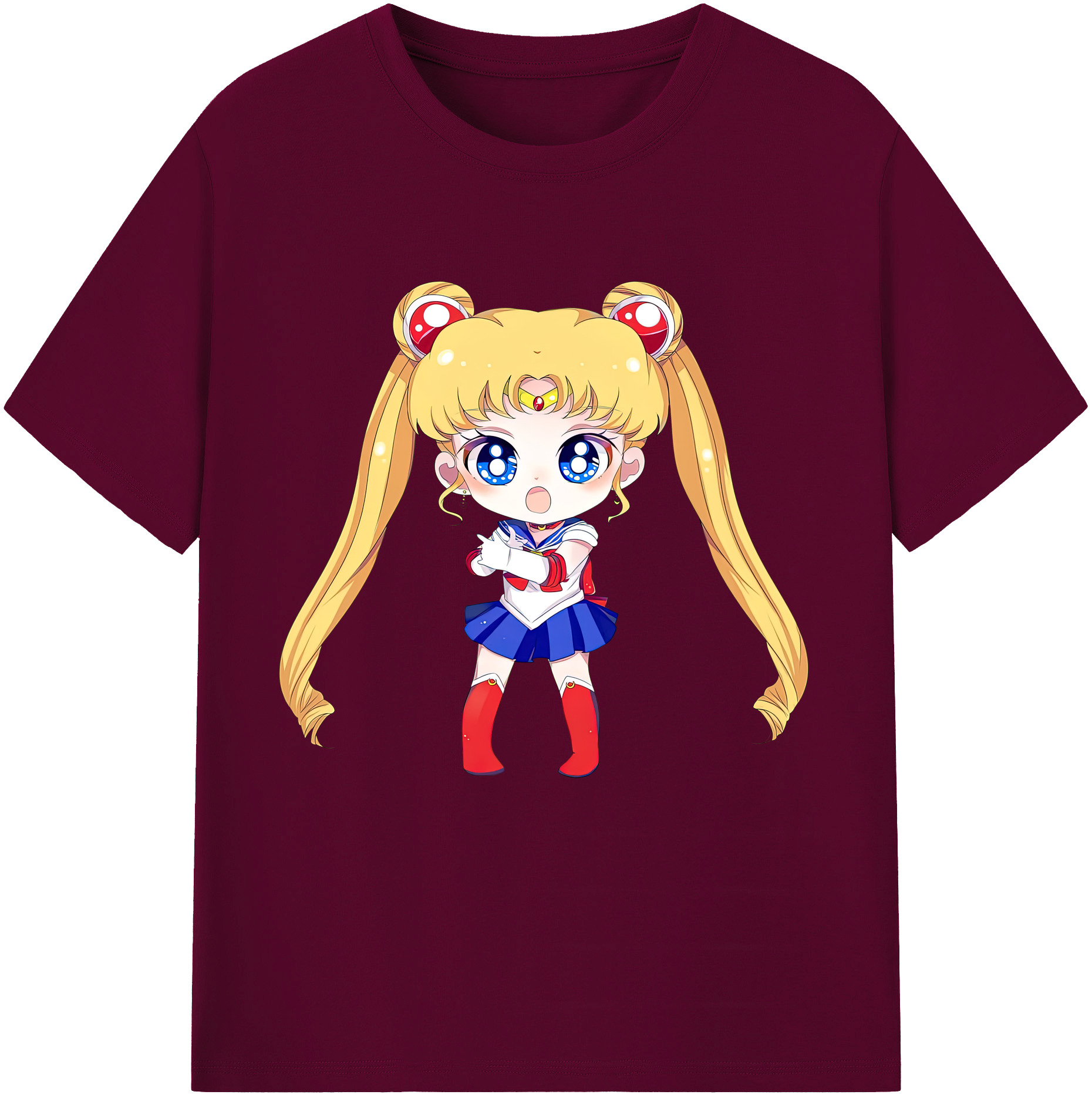 （画像用） 美少女戦士セーラームーン 月野 うさぎ つきの うさぎ Sailor Moon Tsukino Usagi レディースカジュアルプリントTシャツ（綿100％）